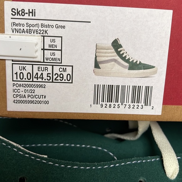 Vans Men’s Sk8-Hi Retro Sport Bistro Green Men’s sneakers - Picture 16 of 16